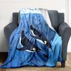 1pc Penguin Iceberg Blanket, Lightweight Flannel Throw Blanket For Sofa, Bed, Travel, Camping, Living Room, Office, Couch, Chair, And Bed