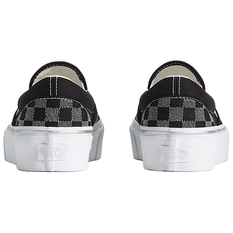 Vans Classic Slip-On Platform Checkerboard Comfortable Fit Skate Shoes Unisex Sneakers Black VN000EA9CJK