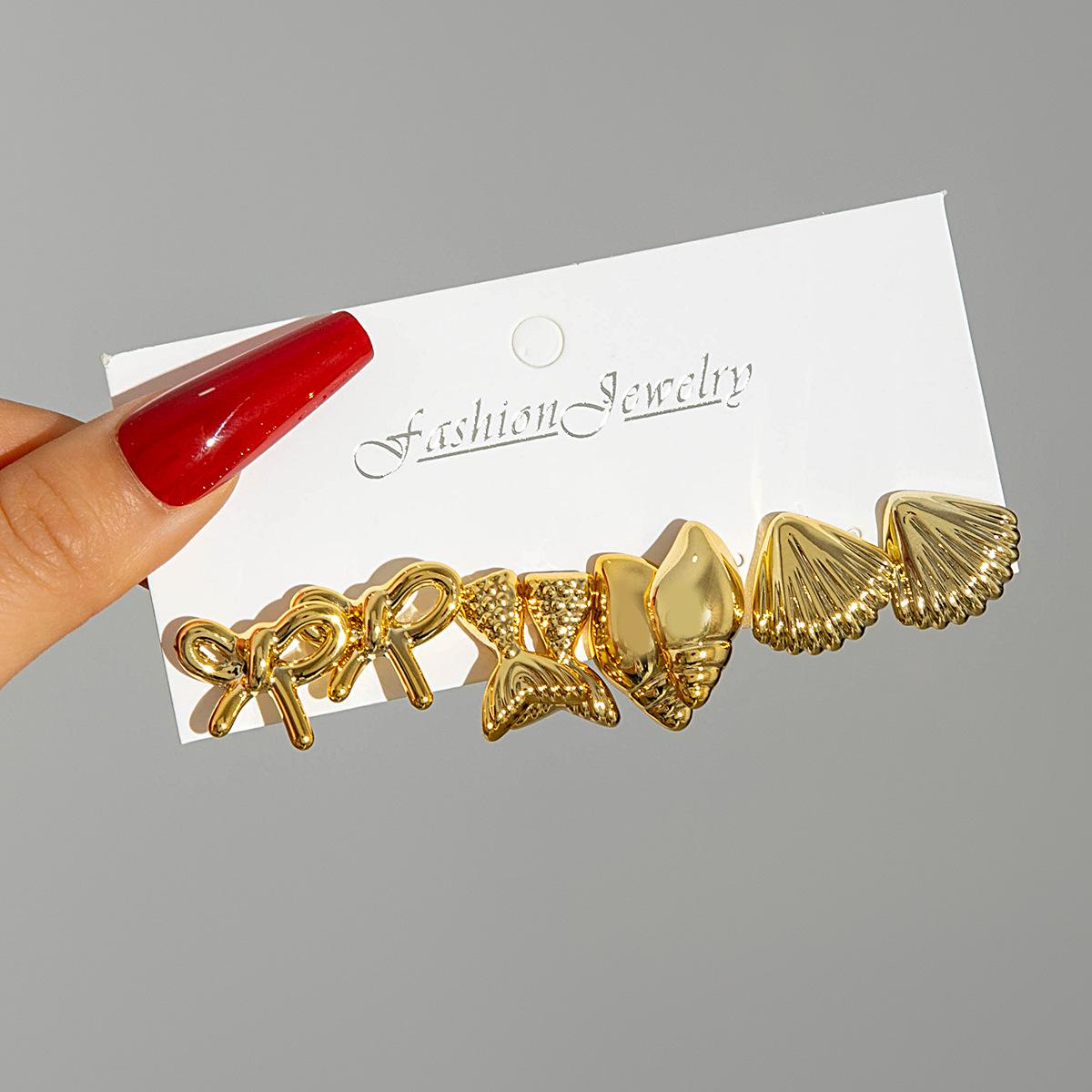 Аксессуары Бохо Металлические Серьги-Звезды и Морские Звезды, Креативный Набор Серьг-Ракушек