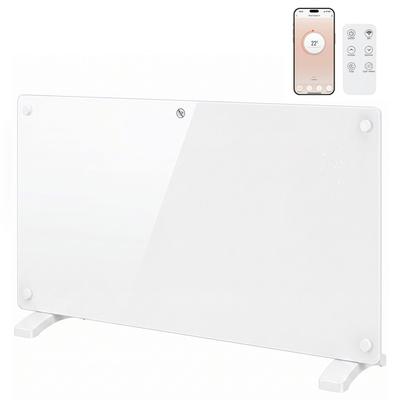 1500W Smart Panel Heater Wall Mounted & Freestanding, Electric Heater with Weekly Timer, Open Window & Anti-Frost, White