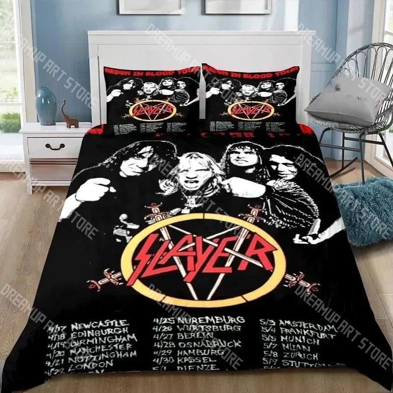 Fashion Slayer Heavy Metal Band Music Bedding Set Single Twin Full Queen King Size Bed Set Kids Bedroom Duvetcover Set