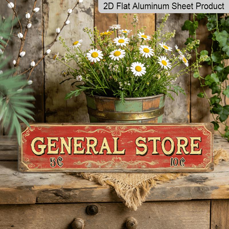 

15.7×3.94inch Wall-Mountable Rustic Farmhouse Metal Wall Sign Suitable for Entryway, Kitchen, Aluminum decorative sign - Vintage General Store Decor 40cm x 10cm