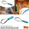 1Pcs Durable Nonslip Horse Grooming Comb Double Sided Metal Equestrian Brush Scraper Hair Comb for Animal Cattle All Dogs Types