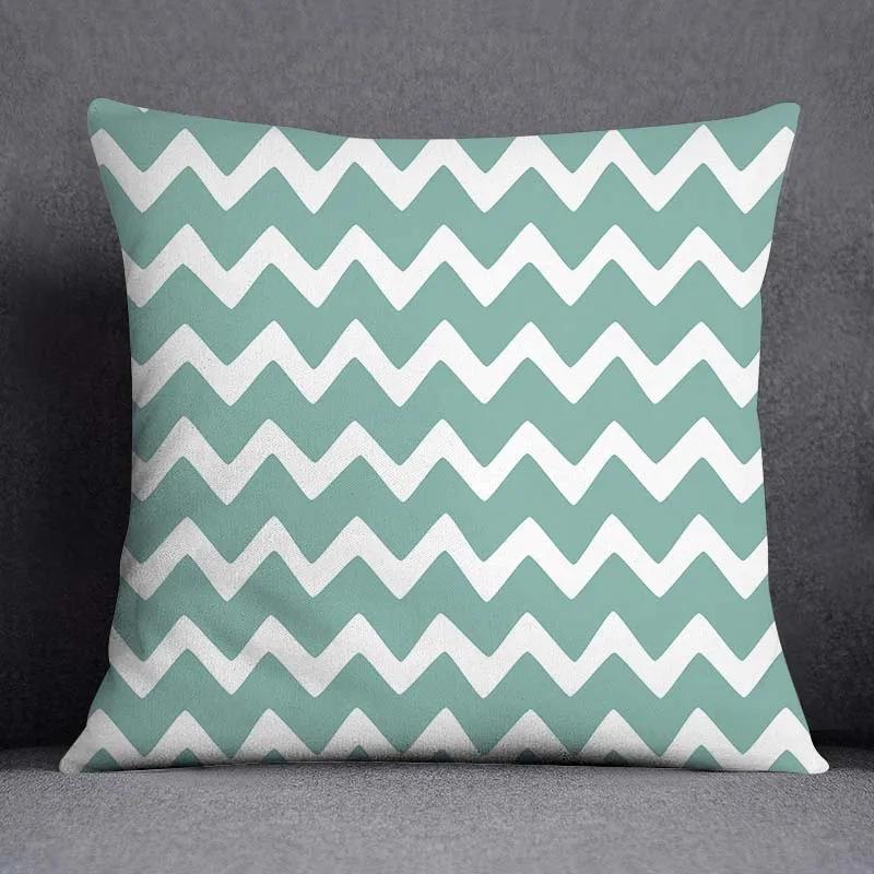 Fresh Green Simple Geometric Pillow Cover Living Room Sofa Office Seat Car Waist Cushion Cushion Cover Home Decoration