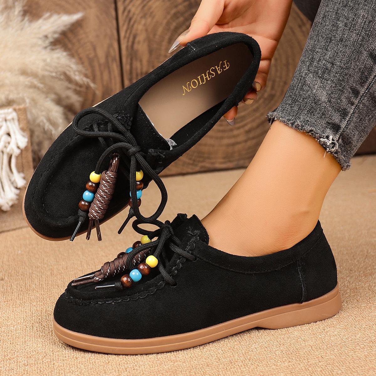 

Мода 2025 Новые Женские Мелкие Плоские Кроссовки Ретро Весна Осень Шнуровка Уличные Кроссовки Круглый Носок Обувь на Шнуровке Женская Zapatos De Mujer 36 чёрный