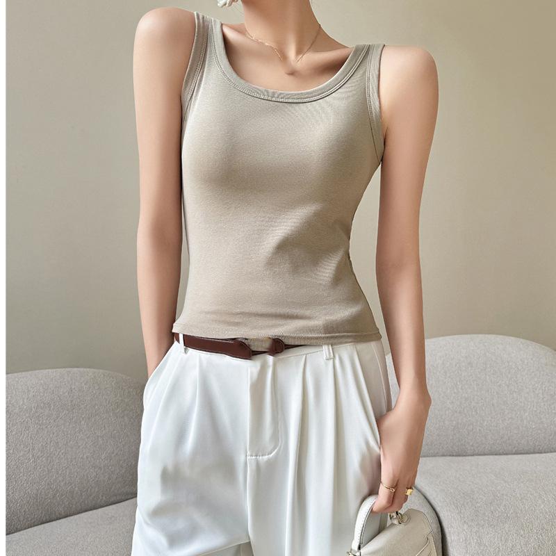 Women Sleeveless U Neck Tees T Shirt Ladies Tee Shirt Street Vest Wear Top