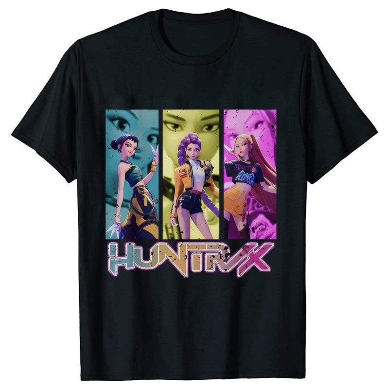 Movie KPop Demon Hunters Graphic Print T-shirt Rumi Mira Zoey Tshirt Saja Boys T Shirts Men's Women's Fashion Trend Streetwear