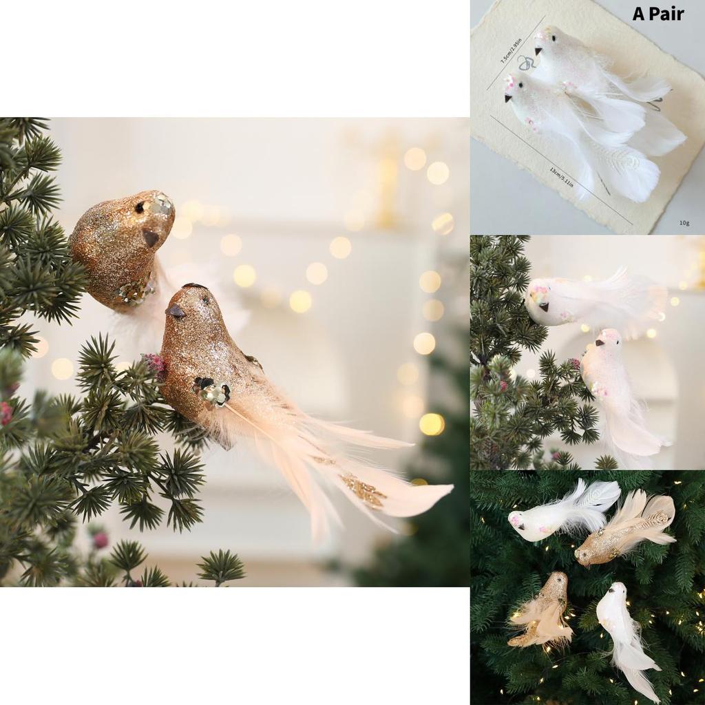 Christmas Tree Ornament Set With Foam Birds For Holiday Decorations And Seasonal Display