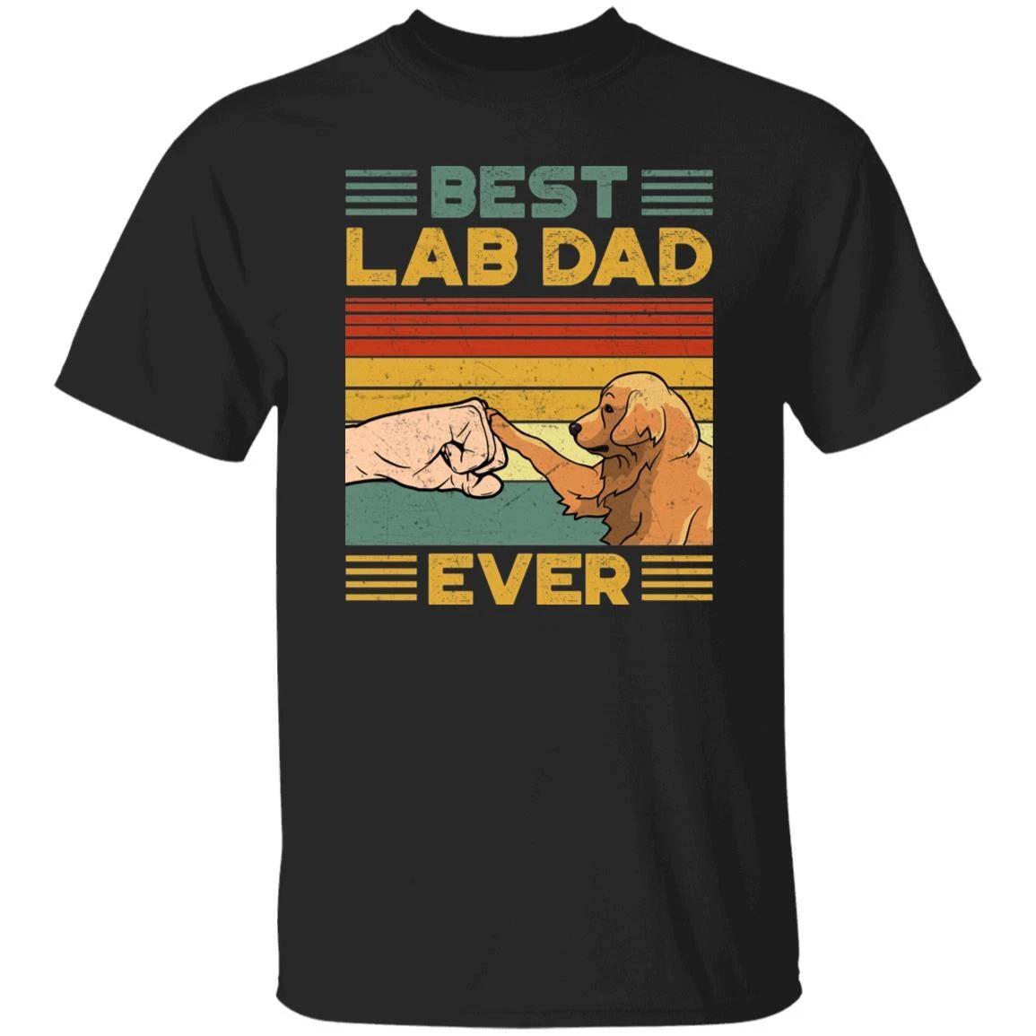 Best Labrador Dad ever T-Shirt gift Retro Lab Dog Unisex tee Black Navy Dark Hea M