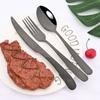 4Pcs Colorful Stainless Steel Dinnerware Cutlery Set Dinner Tableware Set Luxury Flatware Fork Knife Spoon For Wedding