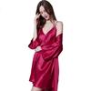 Sijie 2026 New Silk Camisole Nightgown And Robe Two-Piece Set, Women's Wedding Nightwear, Minimalist Pure Sleepwear, Loungewear