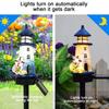 Solar Lighthouse Lawn Light, Outdoor Garden Lighthouse Statue Solar Light, Waterproof Solar Pathway Light for Patio Lawn Yard