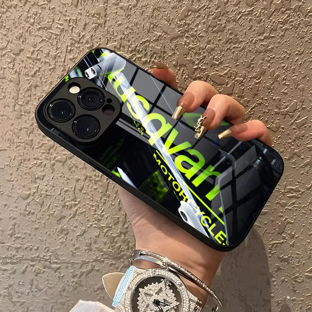 

Чехол для телефона H-HusqvarnaS Для IPhone 17 Pro Max 15 14 Pro 12 11 13 Mini X XR XS 16 Plus SE Стеклянная крышка iPhone14 Pro