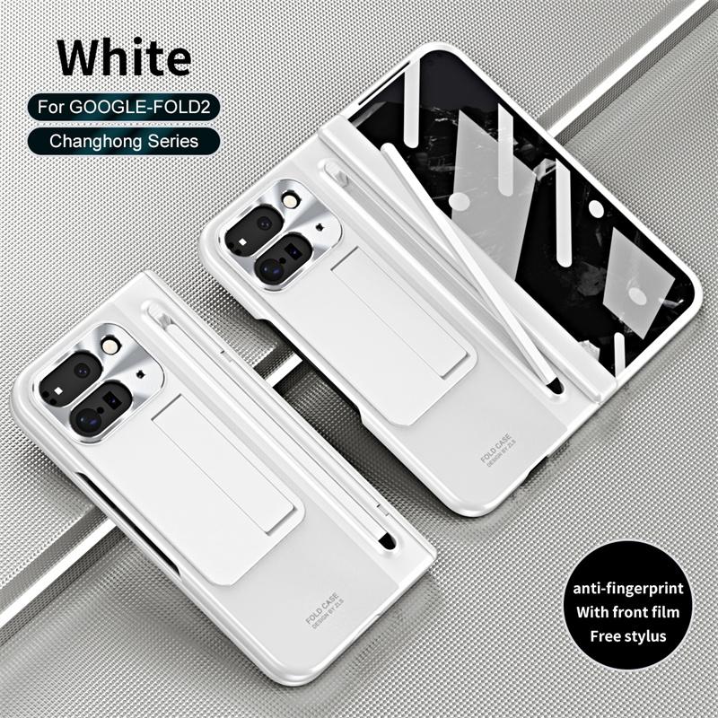 For Google Pixel 9 10 11 Pro Fold 2 Phone Case with Hinge Touch Pen Tempered Glass Film Stand Shockproof 360° Full Protect Cover