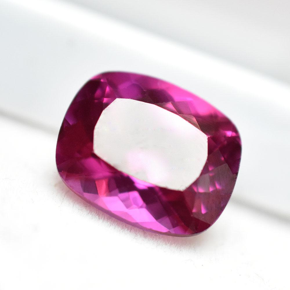 Natural Pink Ruby Loose Gemstone Quality Cushion Cut 7.6 Ct Burmese for Jewelry Making and Crafts
