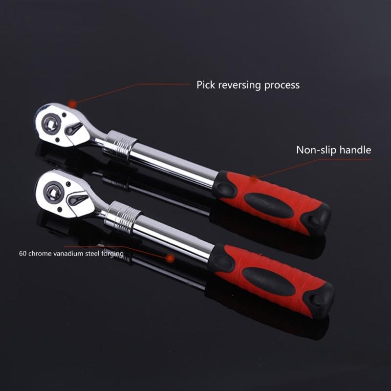72 Tooth Adjustable Socket Ratchet Wrench 1/2 1/4 3/8 inch Extendable Socket Spanner Torque Wrench Quick Release