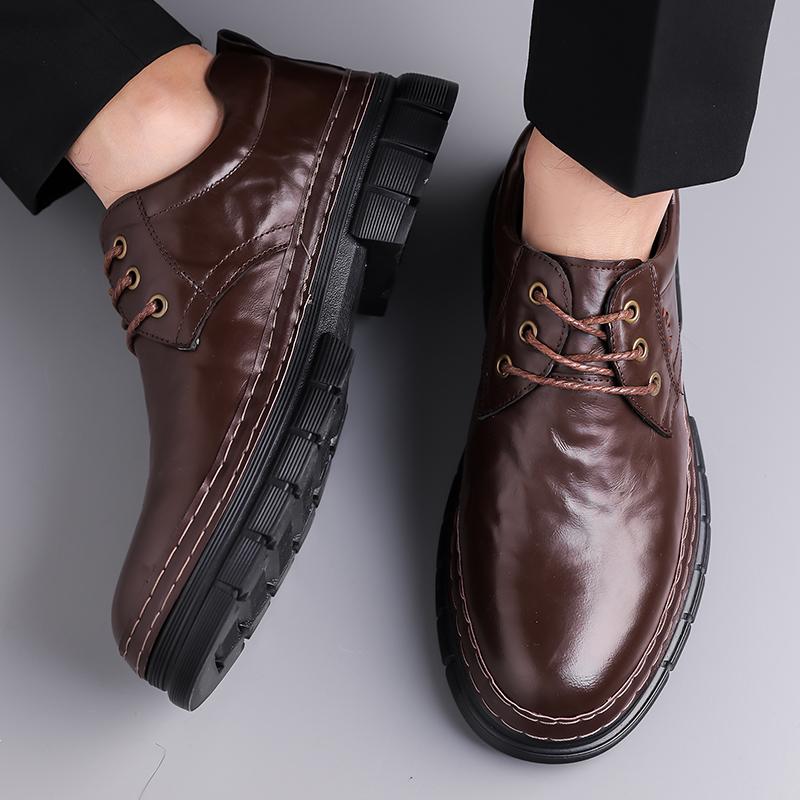 Fashion Classic Dress Flats 2025 New Leather Mens Oxford Shoes High Quality Non-slip Man Casual Shoes Comfortable Formal Dress Footwear