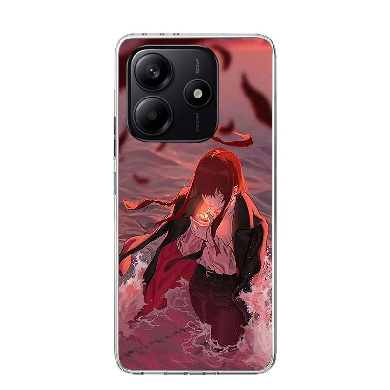 C-Chainsaw Mans Makima Phone Case For Xiaomi Redmi Note 15 14 13 12S 12 Pro Plus 11S 11E 11 11T 10S 10 Art Soft Pattern Cover Re