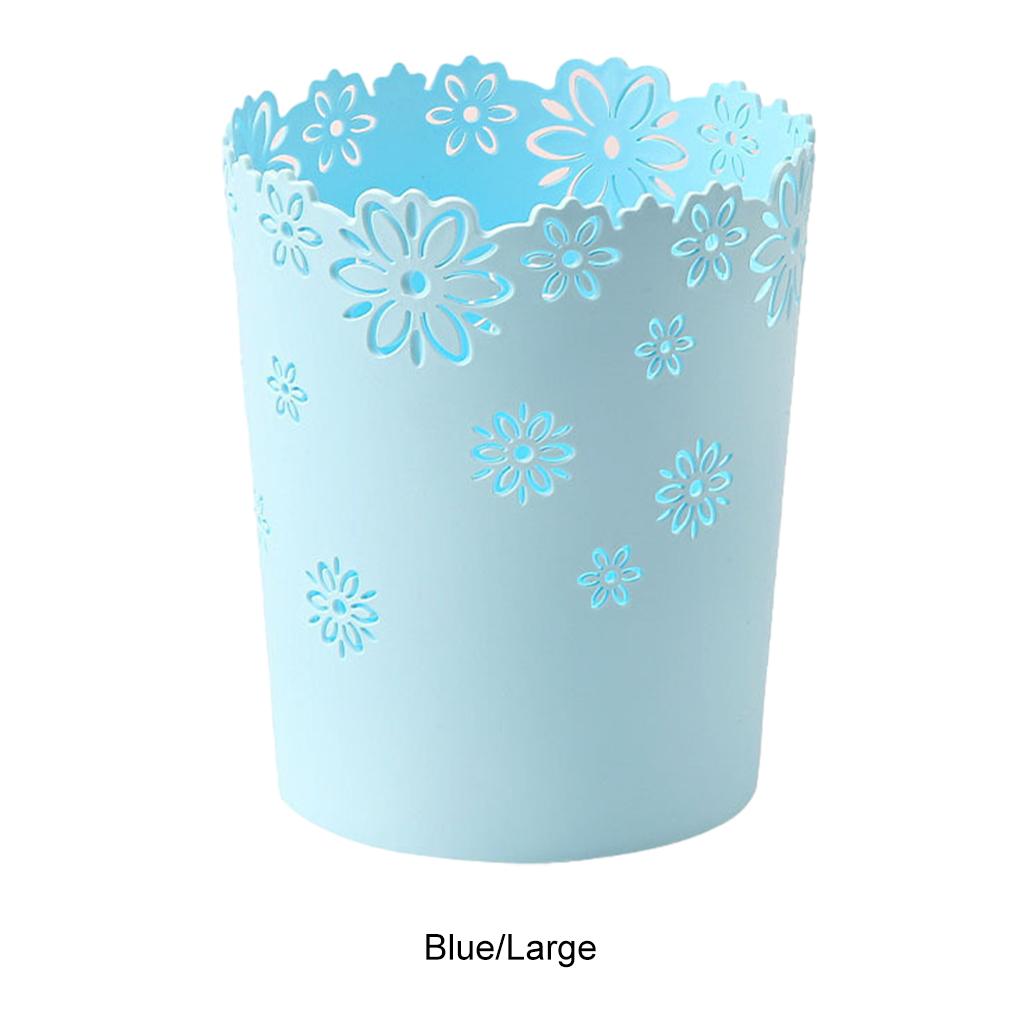 PP Environmentally Friendly Trash Bin Safe And Non-Toxic Simple Cute Wastebasket Hollow Flower Shape Plastic Wastepaper Baskets