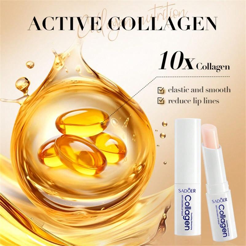 1Pc Hydrating Collagen Lip Balm Antichapped Moisturizing Formula with Hyaluronic Acid Gentle Enough for All Skin Types
