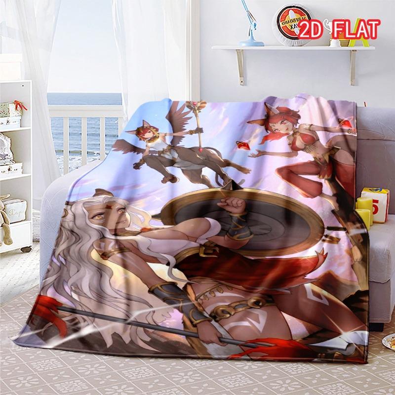 AFK Journey Archer Girl Flannel Blanket, Fantasy Game Character Print Throw Blanket 80cm x 120cm