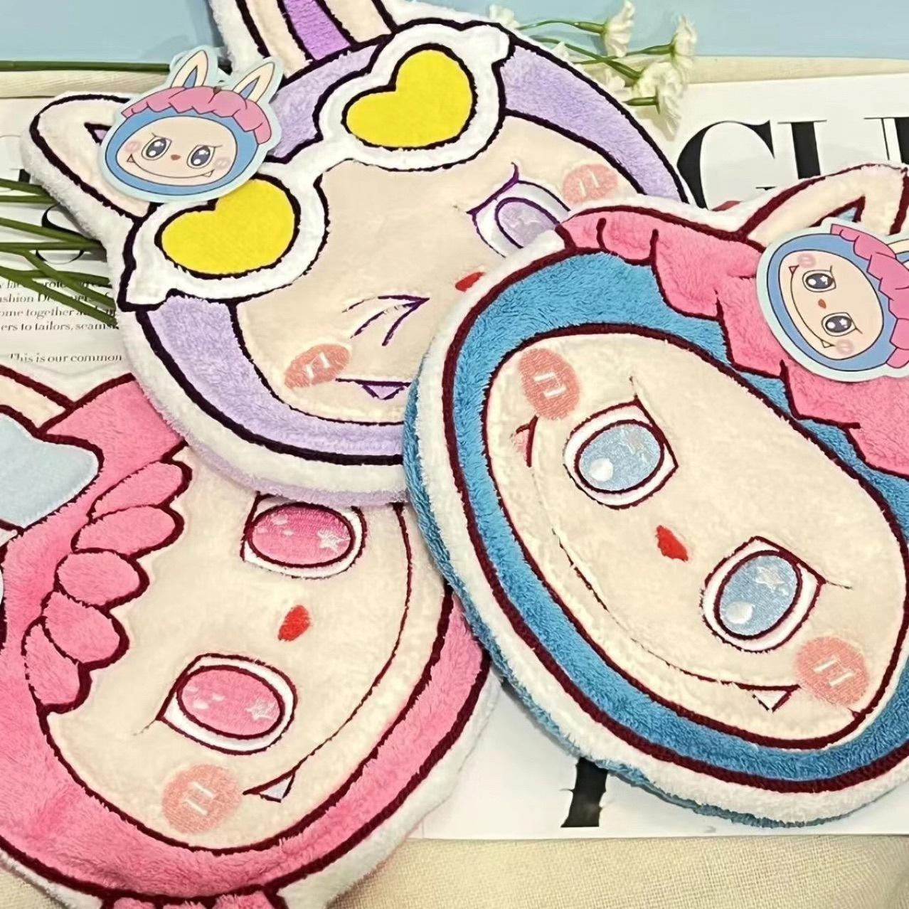 

Новое полотенце Labub милое мультяшное, из кораллового флиса, мягкое, хорошо впитывающее, для умывания лица, утолщенное полотенце для лица, не линяющее синий