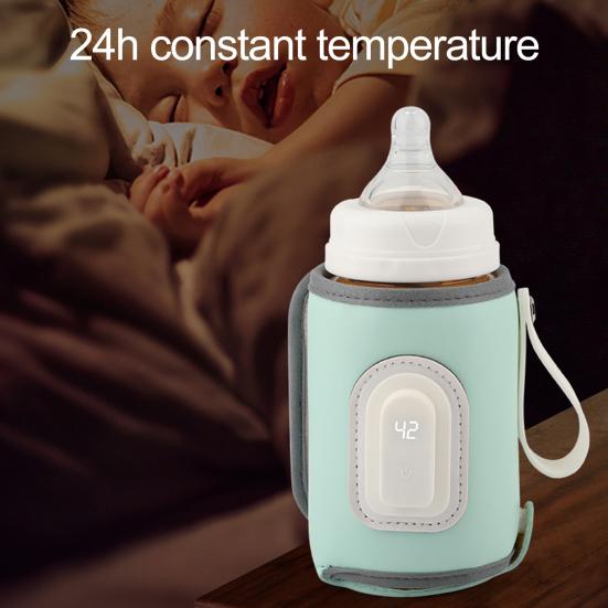 Baby Bottle Warmer Rechargeable Portable Type-C Charging Temperature Adjustable with LED