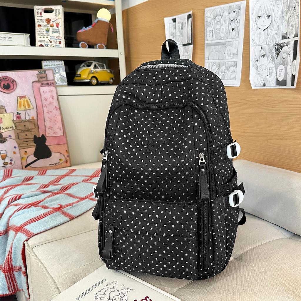 Schoolbag Fresh Schoolbag Versatile College Student Junior High School Girl Polka Dot Simple Large Capacity Cute Backpack New Backpack