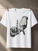 Hand Sign Photo And Fingers With Rings And Bracelets Minimal Street Gesture Art And Bold Contrast Unisex All Tshirt