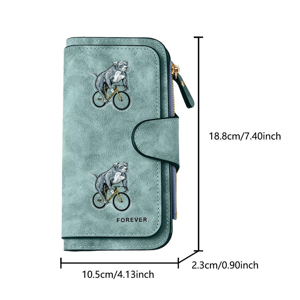 Biker Pitbull Long Zipper Wallet, Large Capacity Card Holder, Unisex Clutch Bag, Fashionable Zipper Coin Purse, Suitable for Daily Use, A Great Gift