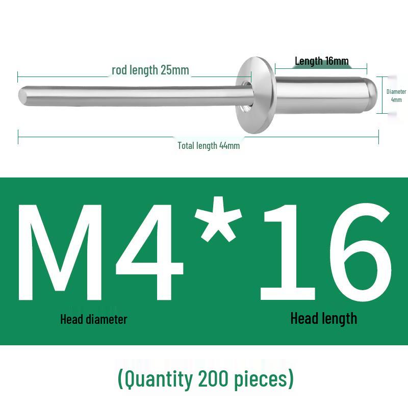 Aluminium-Blindnieten - Rundkopf M3.2, M4, M5, M6
