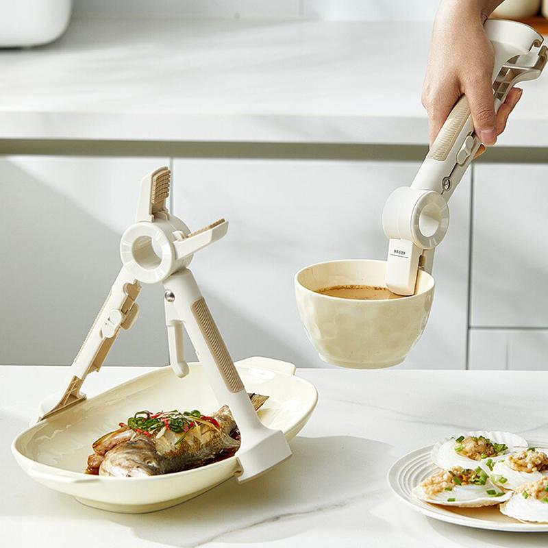 2-In-1 Multi-Purpose Anti-Scalding Hot Bowl Dish,Silicone Hot Plate Gripper,Dip Clips For Plates,Plate Gripper