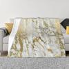 Gold Marmor Decke Korallenfleece Plüsch Modern Geometrisch Grafik Tragbar Ultra-Weich Überwurfdecke für Bett Couch Plüsch Dünne Steppdecke