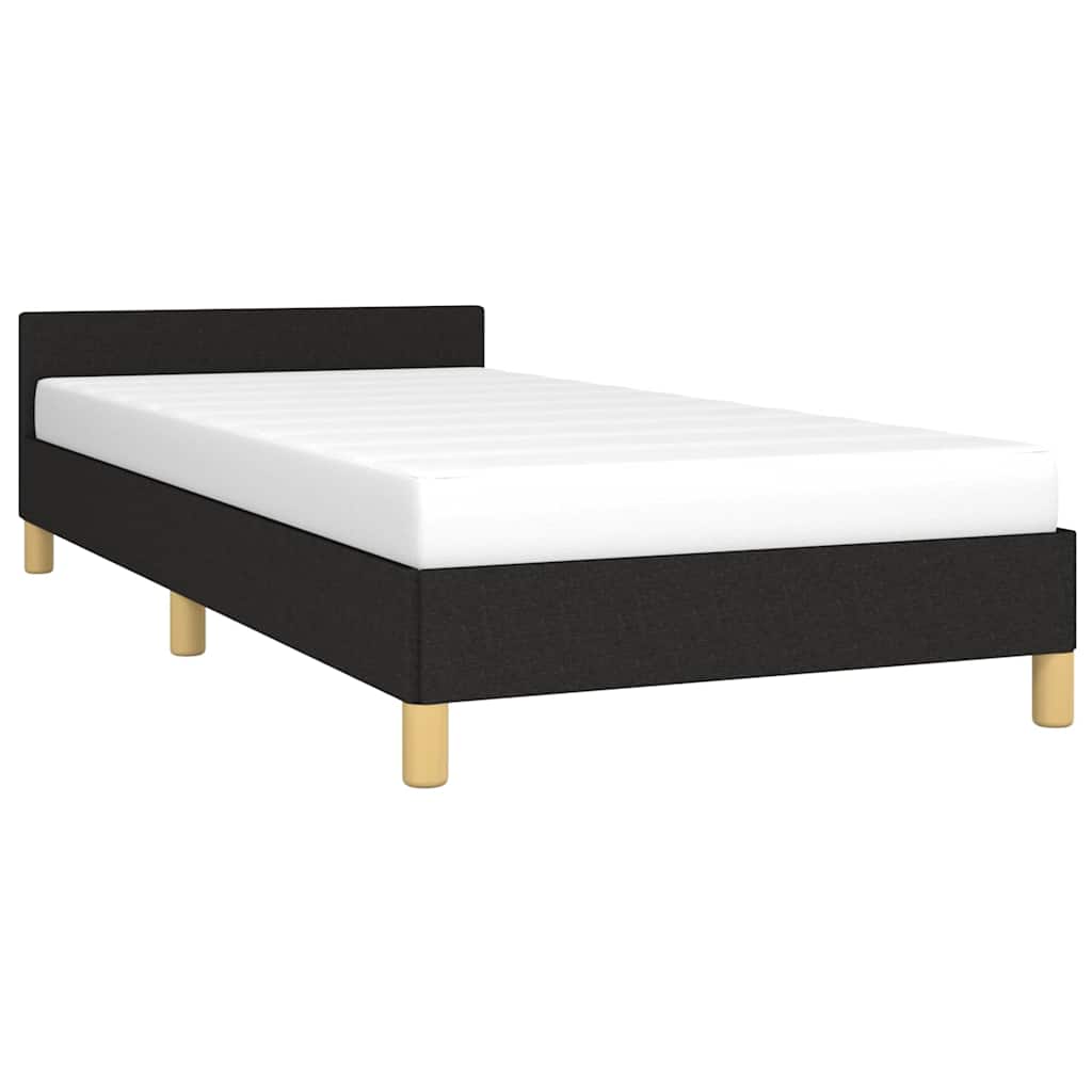 vidaXL Bettgestell mit Kopfteil ohne Matratze Schwarz 90x190 cm Stoff