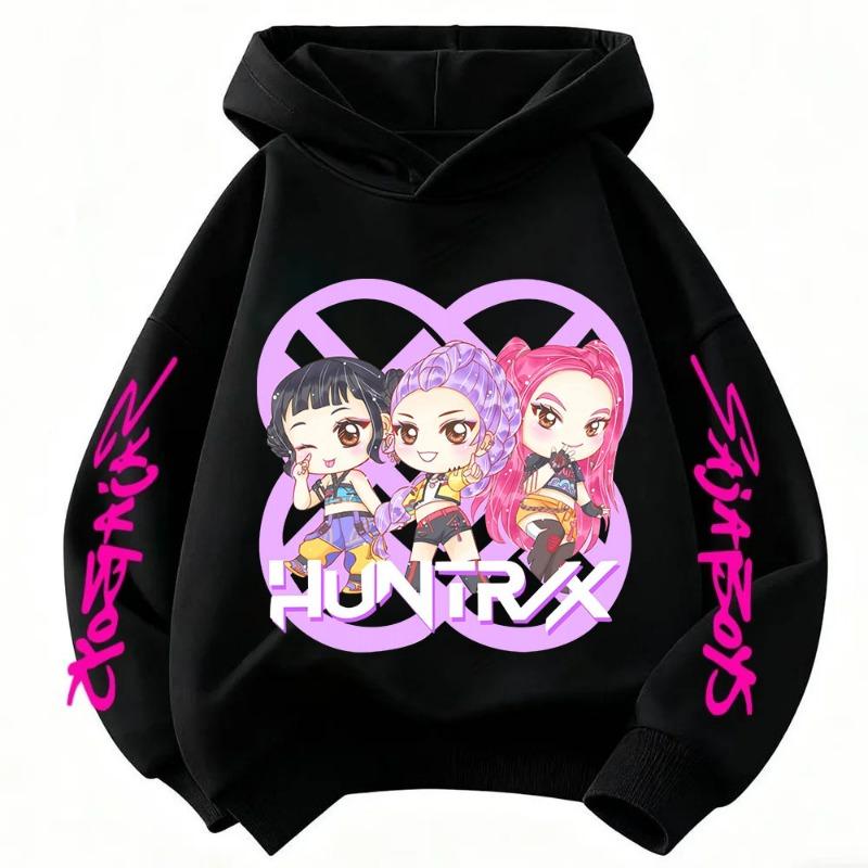 Cute Cartoon Huntrx Mira Rumi Zoey Kids HoTeen Girlsodie Hip Hop Long Sleeve Girls Boys Cute Princess Style Pullover Sweatshirt
