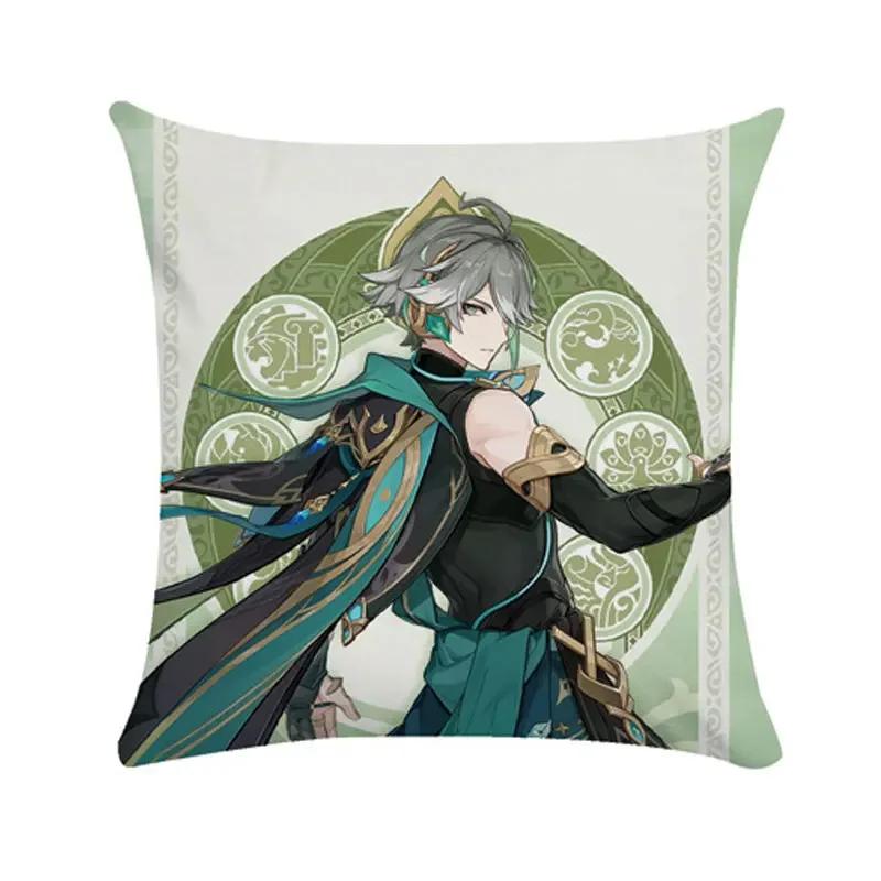 40/45/50cm Genshin Pillowcases Dormitory Sofa Bedside Cushion Cover Cartoon Anime Home Decor Throw Pillow Case