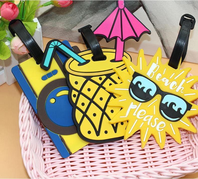 Travel Accessories Creative Baggage Boarding Luggage Tag Animal Cartoon Silica Gel Suitcase ID Address Label Holder Portable