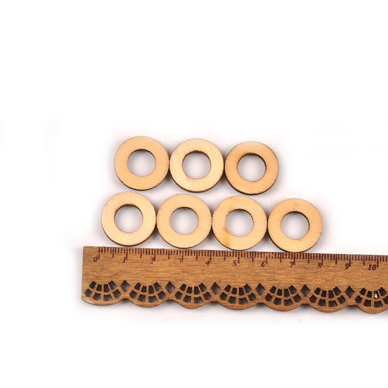 20/30/40/50/60/75mm Circle/ring Wood Slices Decoration For Scrapbooking Crafts Natural Unfinished Round Wooden Ornaments