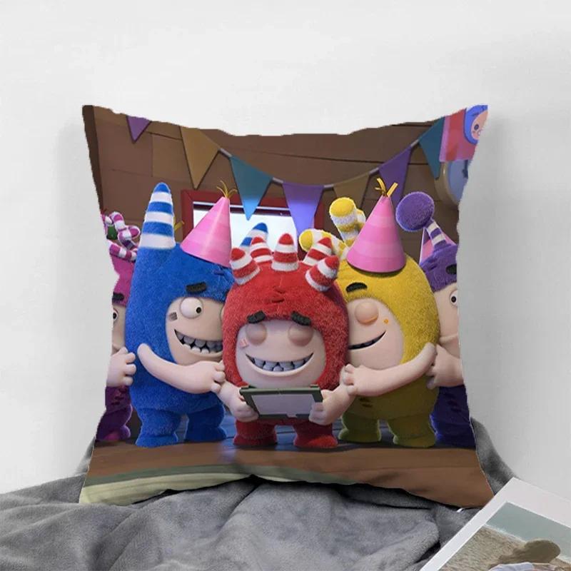 Dekoracja Domu Poszewki na Poduszki Oddbods na Poduszkę do Łóżka 45*45 Dekoracja Poduszek na Kanapę Salon Pościel na Łóżko Pojedyncze Pokrowiec na Kanapę Samochodową