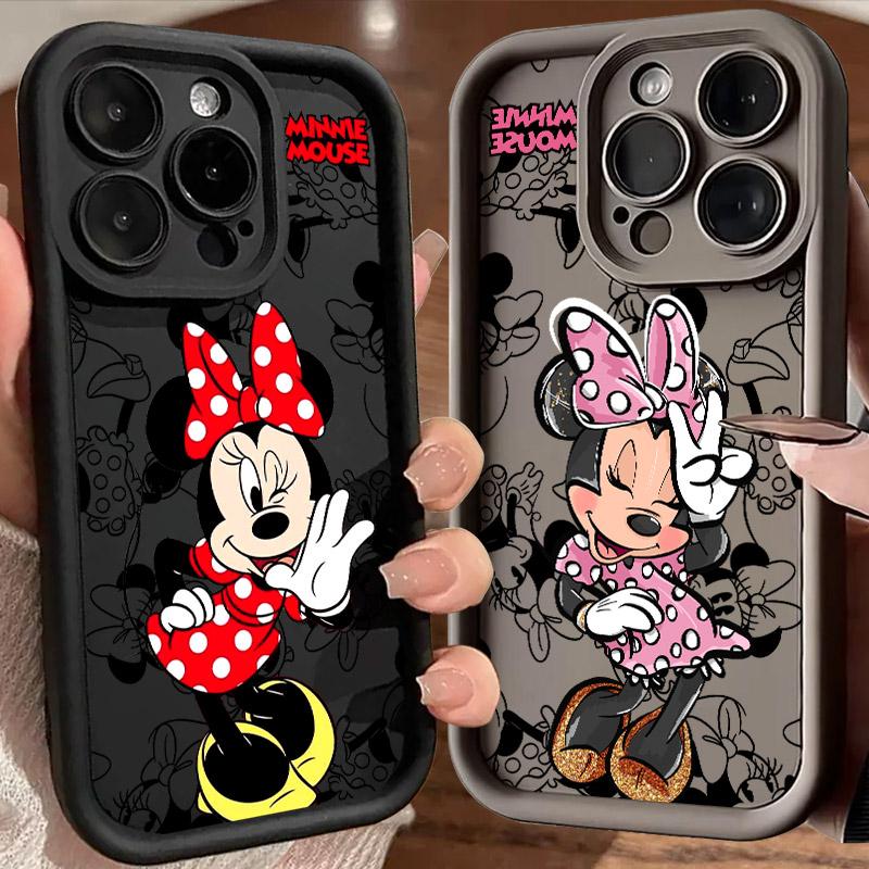 Pink Minnie Mouse Phone Case For iPhone 17E 11 12 13 14 15 16 17 Pro Max Fundas 17 Air Plus 16e Mini Silicone Back Cover