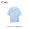 Northern Deer French Hollow Jacquard Knit Short Sleeve - 75.3% Lyocell, 19.4% Cotton, 5.3% Silk