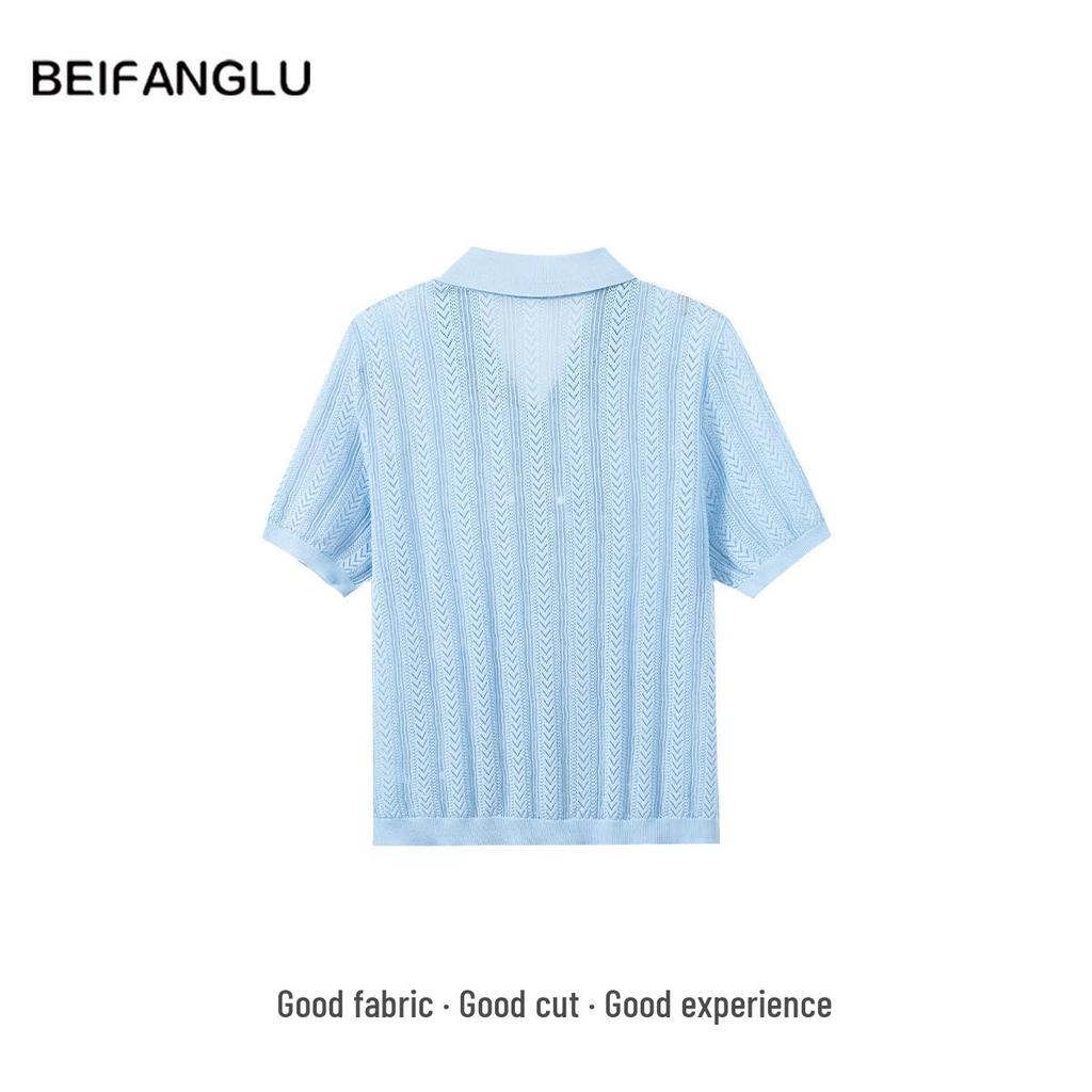 Northern Deer French Hollow Jacquard Knit Short Sleeve - 75.3% Lyocell, 19.4% Cotton, 5.3% Silk