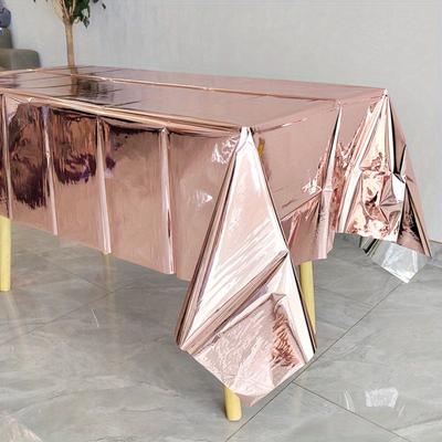 1 יחידה מפת שולחן למסיבת יום הולדת מנייר אלומיניום חד פעמית עמידה למים אביזרי עיצוב זירה אספקה מפת שולחן