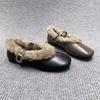 Fleece to keep warm with one pedal, wear small leather shoes outside, women's 2025 winter Doudou shoes, fleece thickened soft-soled fluffy shoes