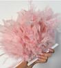 1Yards Dyed Turkey Feathers Trim Crafts Ribbon 10-15Cm White Feather Fringe For Wedding Dress Decor Sewing Accessories Plumas