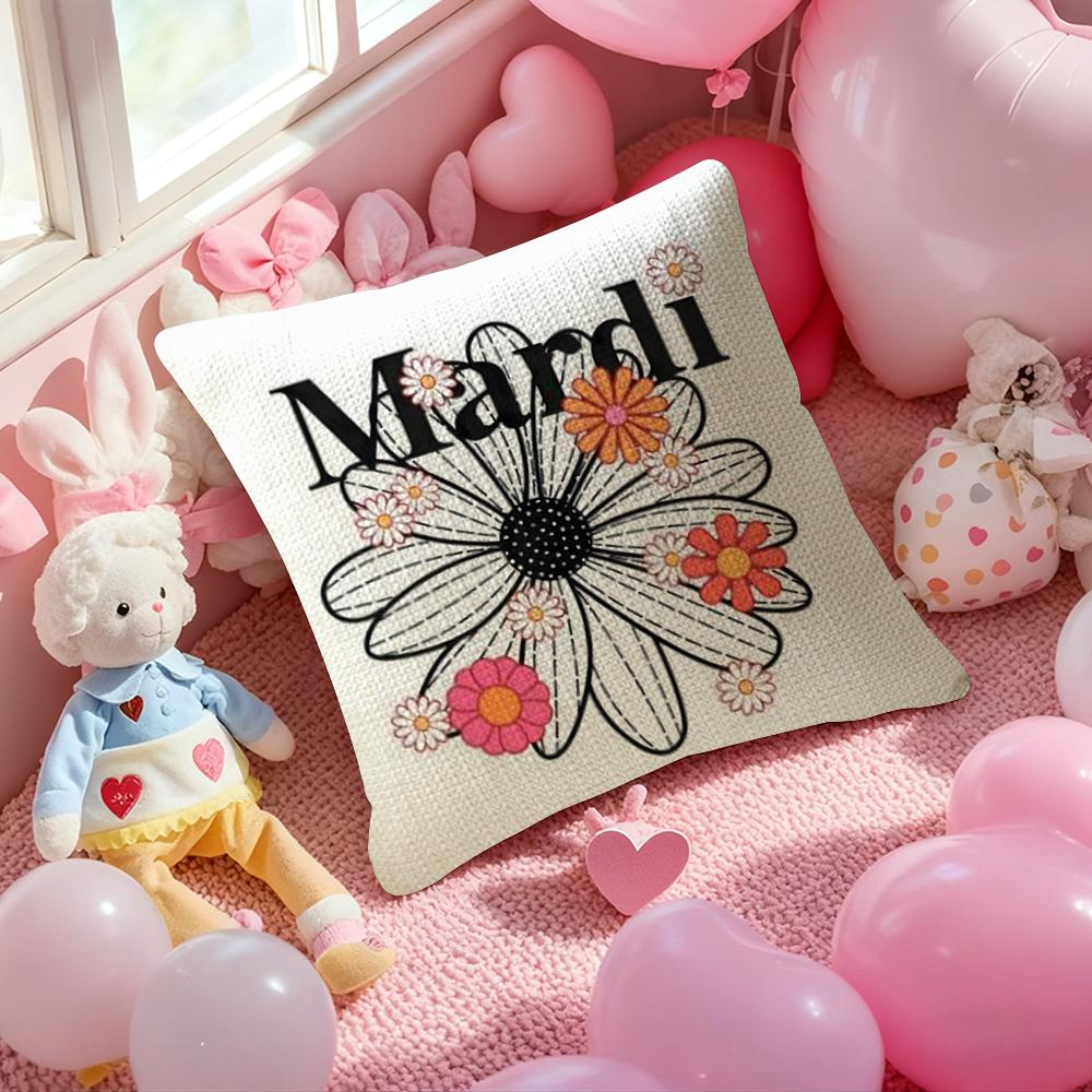 Luxury MMardi MMercred Pillow Case Antidustmite Pillowcase Invisible Zipper Silky Short Plush Sofa Cushion Cover