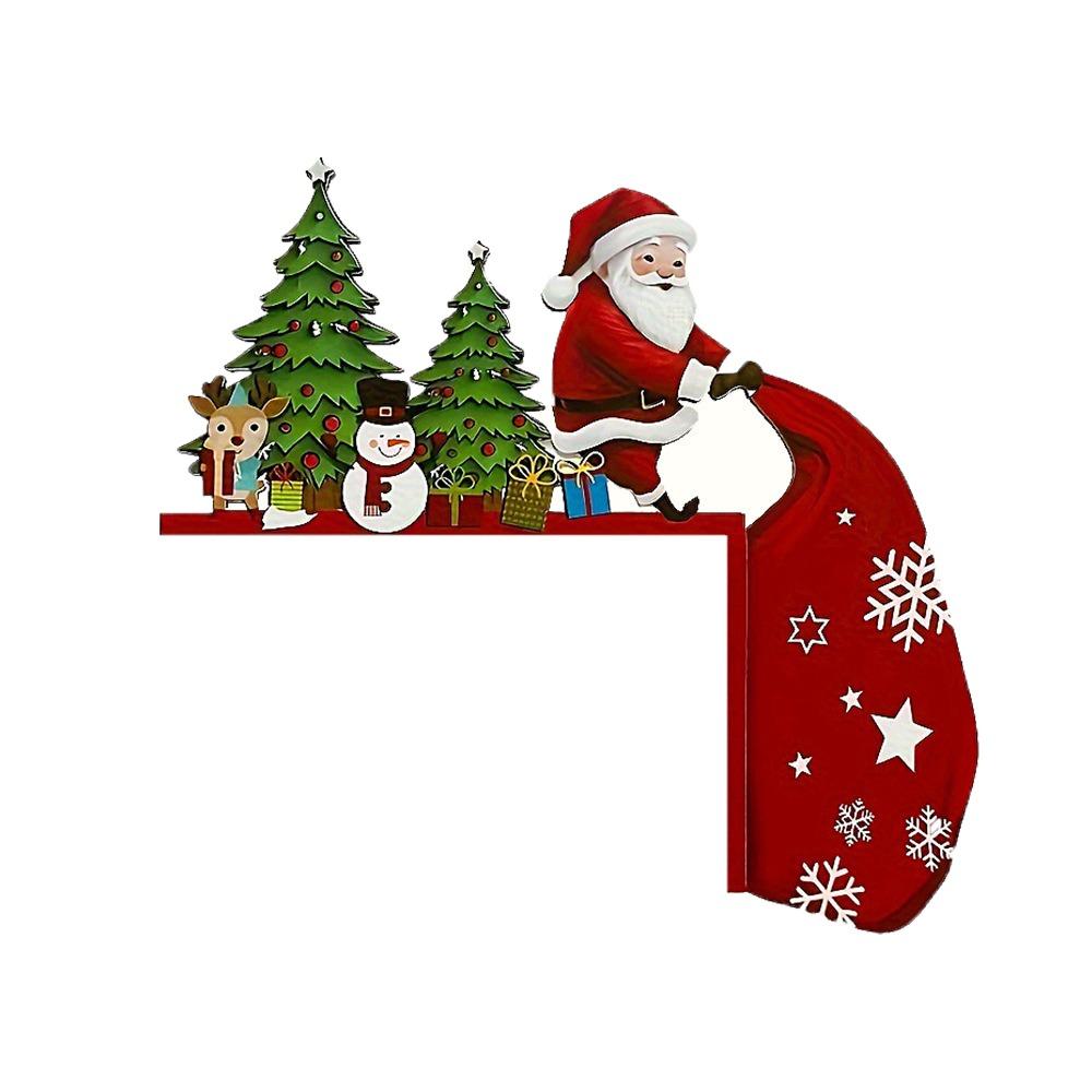 Wooden Christmas Door Frame Decoration Snowman Elk Santa Claus Gingerbread Man Merry Christmas Decor Festival Atmosphere