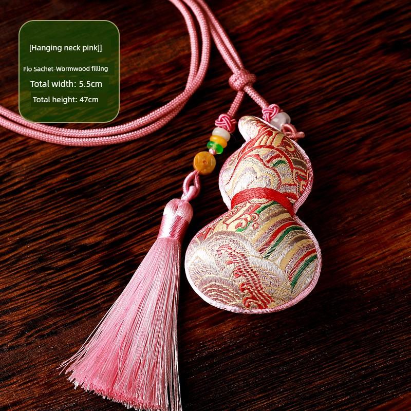 Country Chinese Ancient Style Dragon Boat Festival Fu Lu Gourd Sachet Perfume Bag Car Pendant Pendant Small Gift Embroider Birth Year Pouch
