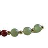 Natural Hetian Jade and Cinnabar Bracelet Pure Silver Bead Bracelet in New Chinese Style