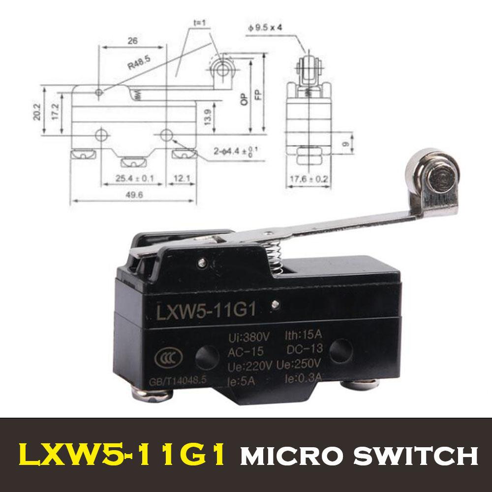 1PC LXW5 Travel Switch Limit Microswitch with Copper Contact 250VAC/5A NO/NC - G1 G2 G3 Q1 Q2 N1 D1 11M Switches4
